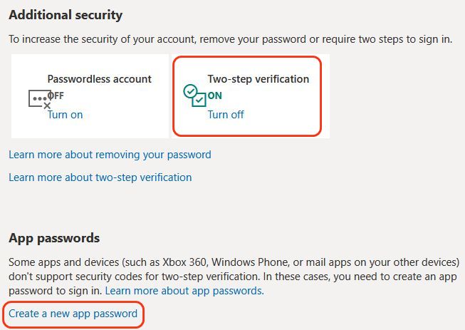 Turn on two-step verification