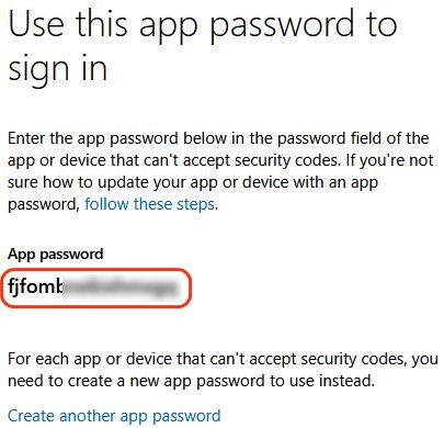 Create an app password