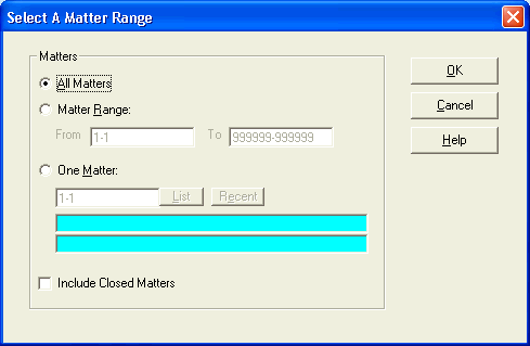 Select A Matter Range