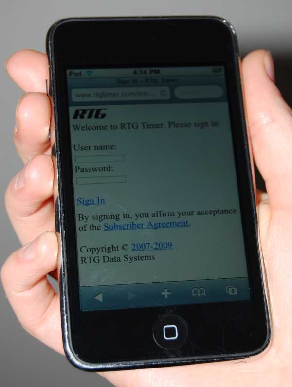 RTG Timer Mobile on iPhone